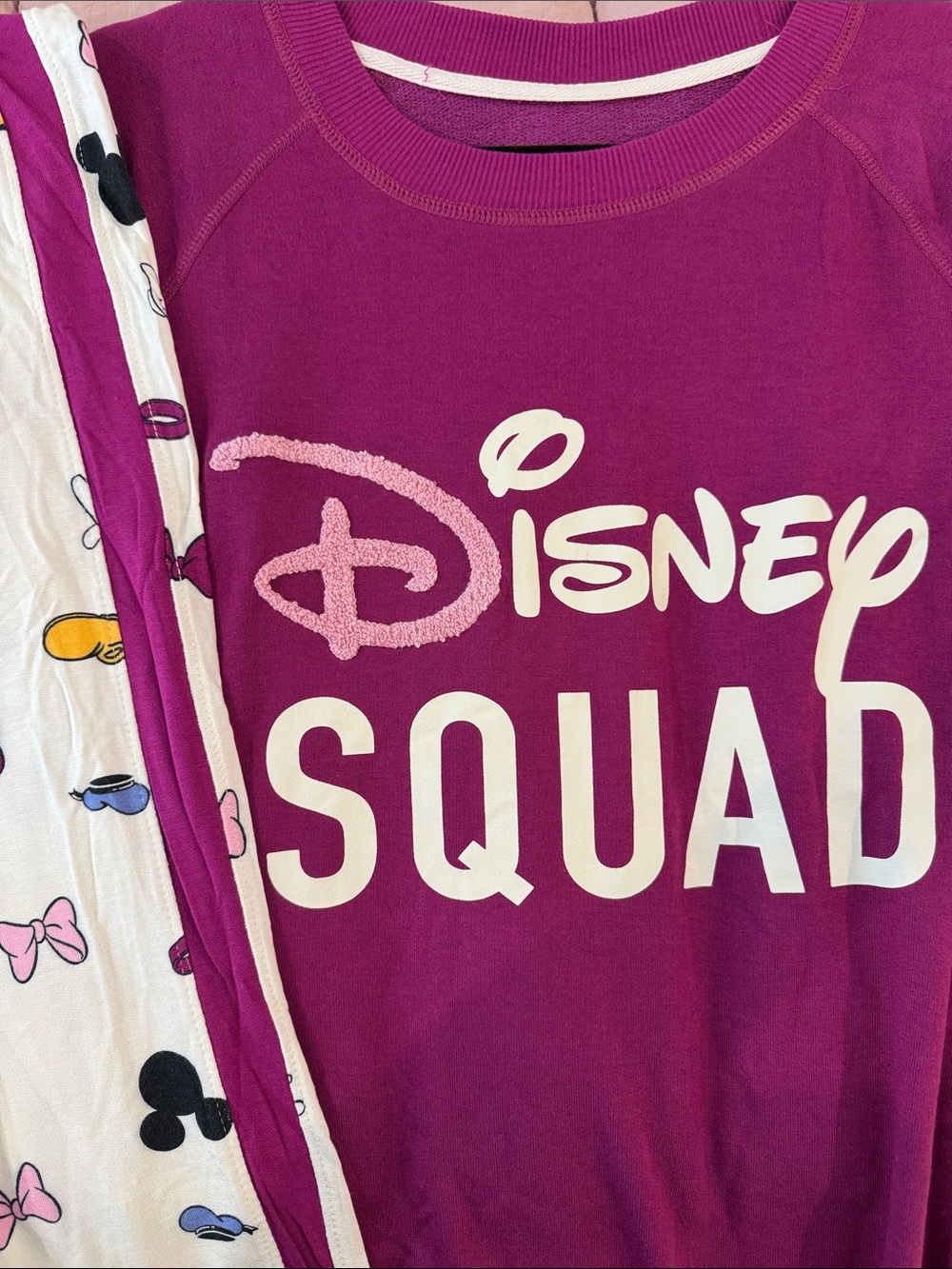 Disney Magenta Crewneck with White Logo